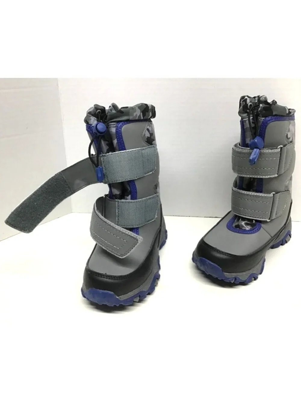 Lands End Kids 12 Sherpa Lined Gray Snow Boots
